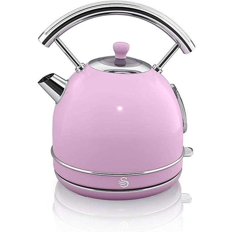 Swan Retro Dome Kettle, Pink, Currently priced at £49.99